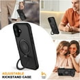 thumbnail image 4 of Allytechgroup iPhone 16 Case Magsafe, Mangetic Back Cover Wireless Charging Support Kickstand Ring Holder Anti-Scratch Phone Case for Apple iPhone 16, Black, 4 of 6