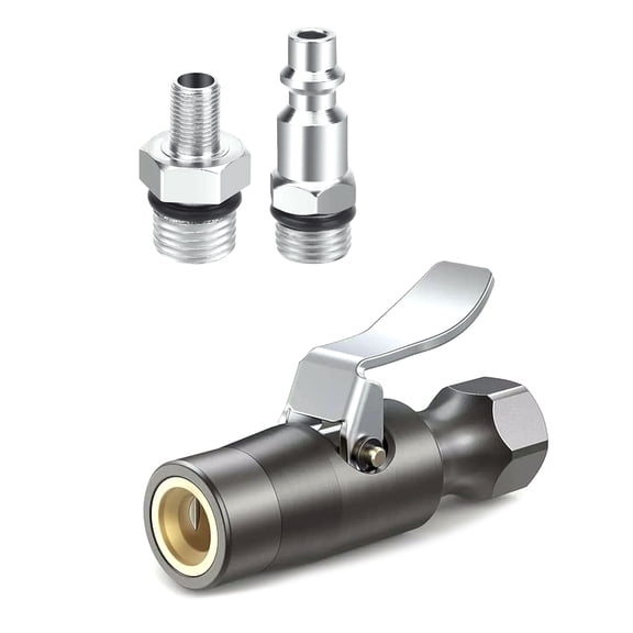 CSYANXING Universal Air Chuck for Tire Inflators 1/4” NPT Female Brass Steel Double Jaw Lock 0~200PSI Schrader Valve Cars Motorcycles RVs ATVs