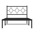 thumbnail image 5 of Metal Bed Frame Black Full Size with Headboard, 39.4x78.7in Steel Platform Bed, 5 of 9