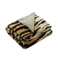 thumbnail image 4 of Cozy Tyme Nasir 100% Polyester Faux Fur Throw - Printed Rabbit Fur 50"x 60" Tiger, 4 of 11