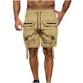 thumbnail image 3 of Cllios Men's Elastic Waist Cargo Shorts Relaxed Fit Summer Classic Workout Shorts Stretch Beach Gym Shorts with Multi Pockets, 3 of 7