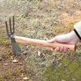 thumbnail image 3 of Sokhug Thickened Wooden Handle Garden Hoe, Dual-Purpose Digging Weeding Tool for Farming, Small Hand Rake, 3 of 9