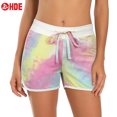 thumbnail image 3 of HDE Women Dolphin Shorts Running Workout Clothes Rainbow Tie Dye Small, 3 of 10