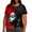 Multicolor, variant on QUNYINEY Jacquard Shirts for Women Casual Short Sleeve Crew Neck Tops Summer Plus Size Loose Pullover Women's Tops