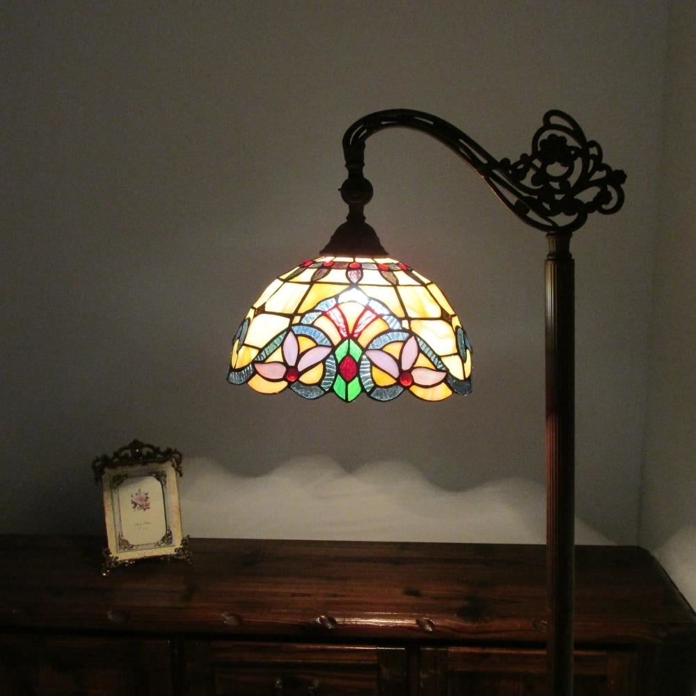 CHLOE Lighting COOPER Tiffany-style 1 Light Reading Floor Lamp 11" Wide