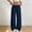 Navy, variant on Zedker Women 100% Cotton Pants Wide Leg Casual Palazzo Pants Flowy Beach Summer Trousers Pants with Pockets Beige L