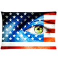 thumbnail image 1 of RYLABLUE Flag Painted On Face With Green Eye Pillow Case 20x30 inches Two Sides Print, 1 of 1