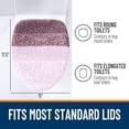 thumbnail image 5 of Soft Microfiber Bathroom Toilet Lid Cover, Machine Washable Covers, 17.5x15, Stays in Place Rubber Backing, Fits Most Round, Elongated and Oblong Lids, Accessories Decor, Mauve, 5 of 8