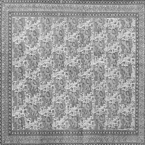 Ahgly Company Indoor Square Persian Gray Traditional Area Rugs, 5' Square