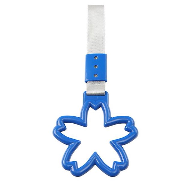 4 correas de mano con forma de anillo de Tsurikawa con forma de Sakura para tren de metro japonés, autobús, azul