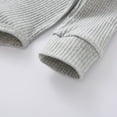 thumbnail image 6 of Povozer Baby Girl Clothes Solid Color Ruffle Long Sleeve Knit Ribbed Pants Toddler Girl 2Pcs Outfits(Gray,0-3 Months), 6 of 6