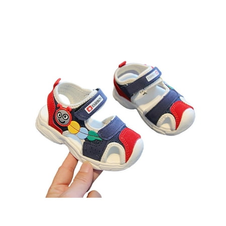 

Crocowalk Kids Casual Soft Magic Tape Hiking Sandals Breathable Flat Fisherman Sandal Outdoor Lightweight Closed Toe Water Shoes