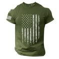 thumbnail image 2 of LTTVQM Men Graphic T Shirts 4th of July Patriotic Summer Short Sleeve Workout Outdoor Crew Neck Casual Men T shirts Army Green M, 2 of 4