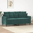 thumbnail image 1 of vidaXL 2-Seater Sofa Dark Green 140 cm Velvet, 1 of 5