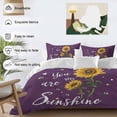 thumbnail image 5 of You Are My Sunshine Twin Size Comforter Set, Country Yellow Sunflower Bee Heart Purple Bedding for All Seasons, 4 Pcs Bed Set, 1 Quiltcover (68"x86") ,1Sheet(67"x116"), 2Pillowcases (30"x20"), 5 of 9