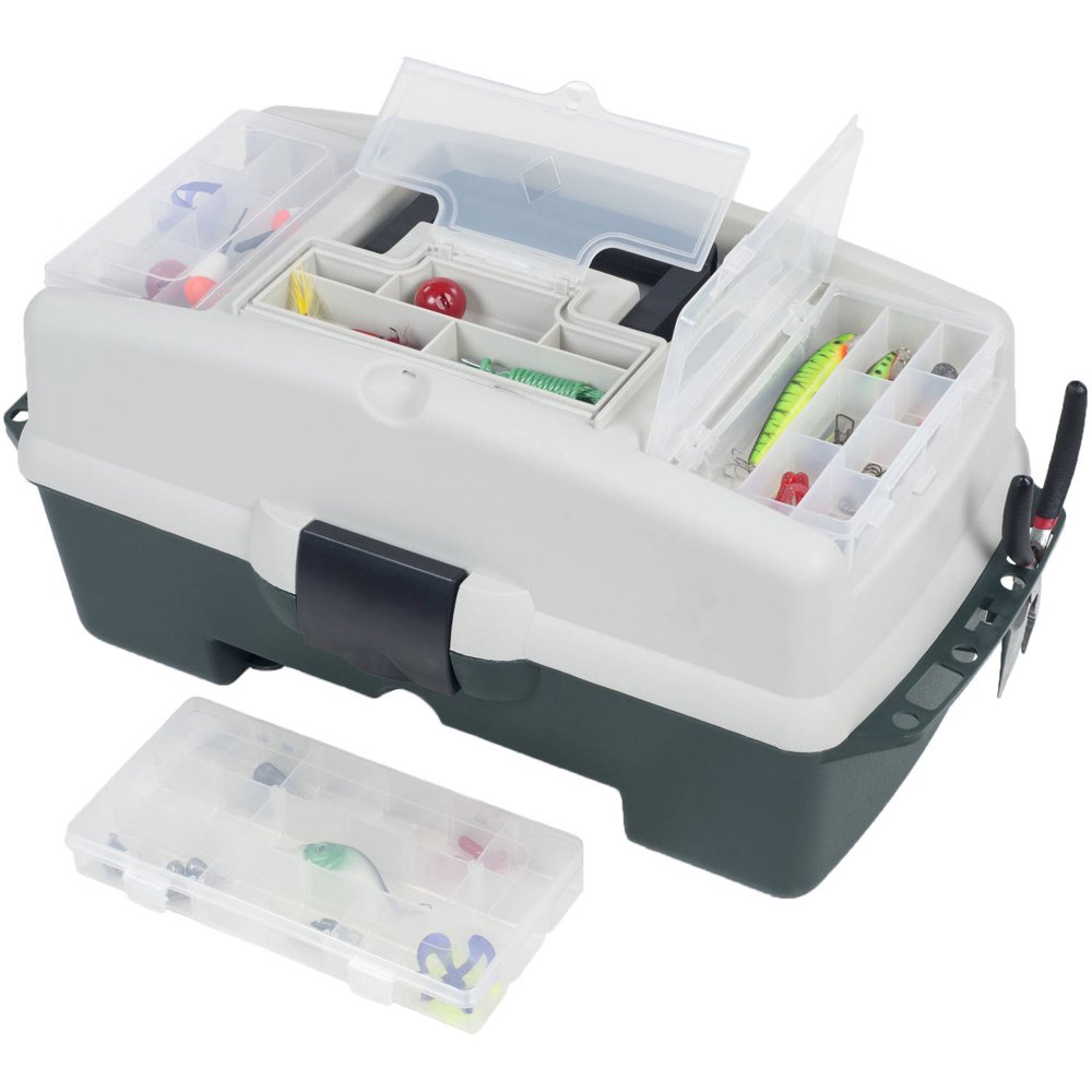 2Tray Fishing Tackle Box Craft Tool Chest and Art Supply Organizer