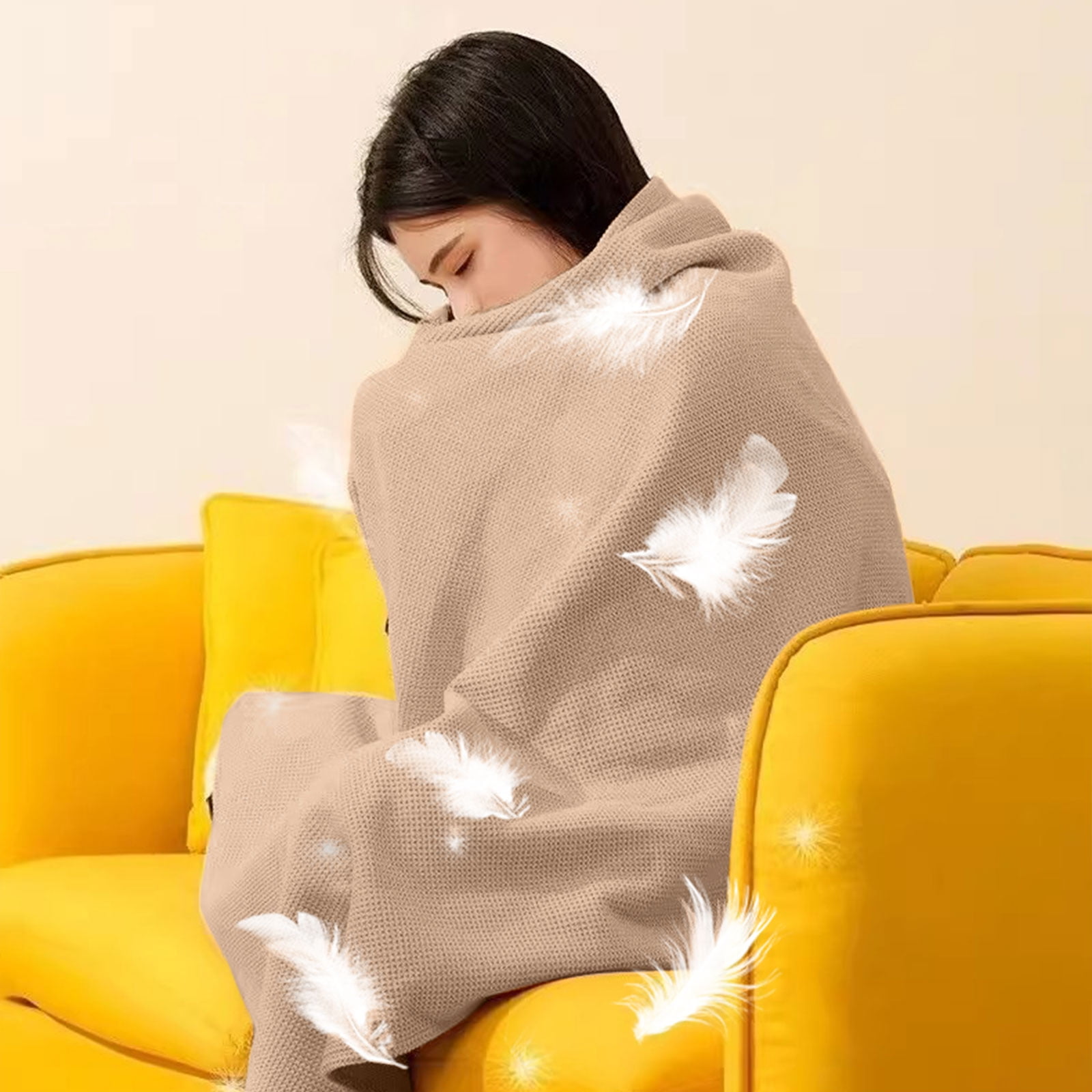 Portable Heated Shawl Wraps Battery Operated, Portable Soft Zipper Electric Heated Blanket Shawl with 3 Heating Levels, USB Heated Blanket Fast Heating Shawl Wraps for Women,(Larger Pockets)