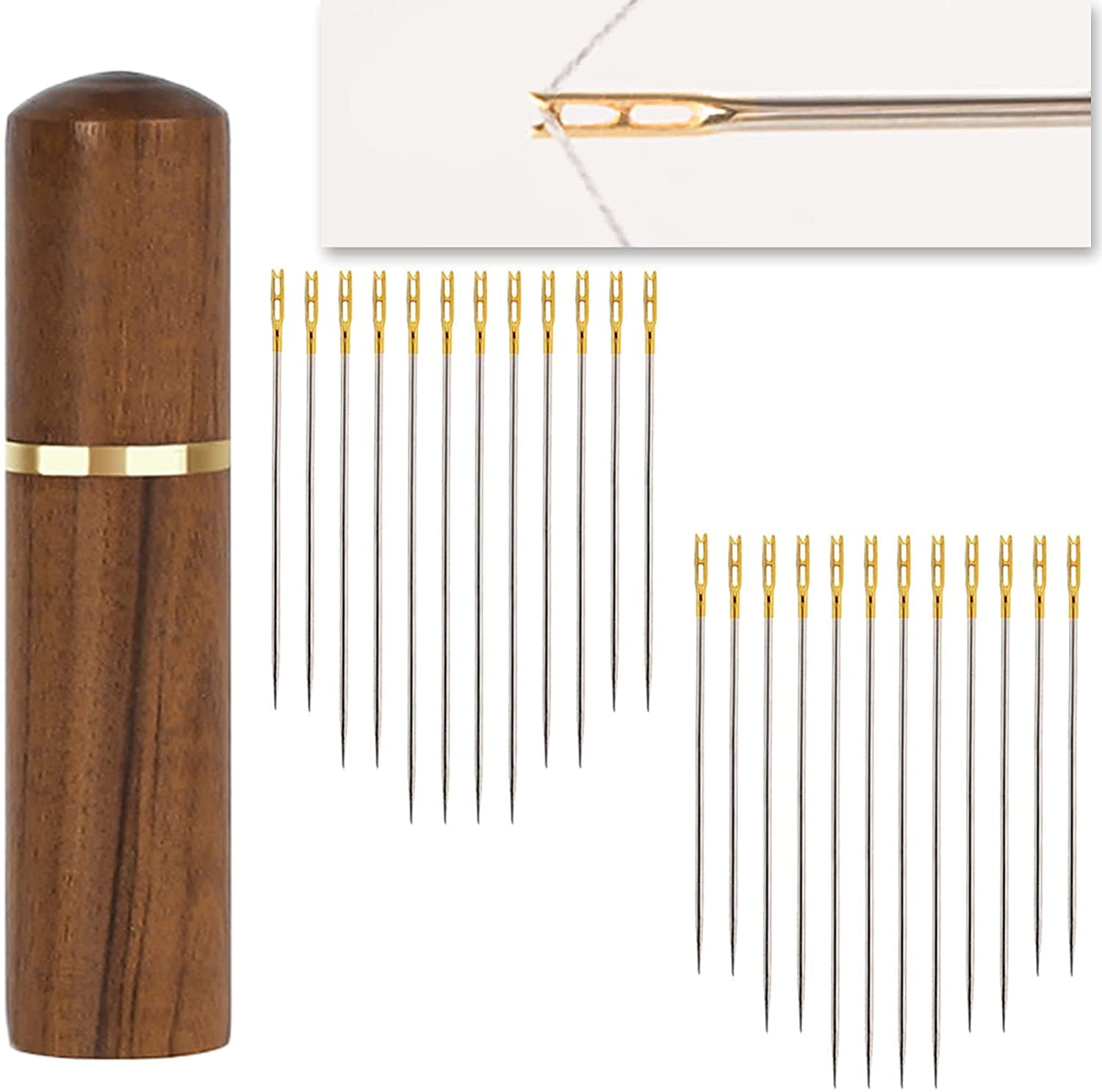 Self Threading Needles for Hand Sewing Easy Thread Needles, Quilt