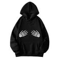 thumbnail image 2 of Funny Halloween Skeleton Hoodies for Women Casual Oversized Hooded Sweatshirt with Pockets Pullover Tops, 2 of 4