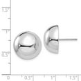 thumbnail image 4 of 14k White Gold 16mm Half Ball Post Earrings, 4 of 4
