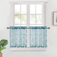 thumbnail image 1 of Haperlare 2 Panels 26"W x 24"L Sheer Kitchen Curtains Leaves Embroidery Cafe Curtains Half Window Curtain Set for Bathroom, Teal, 1 of 7