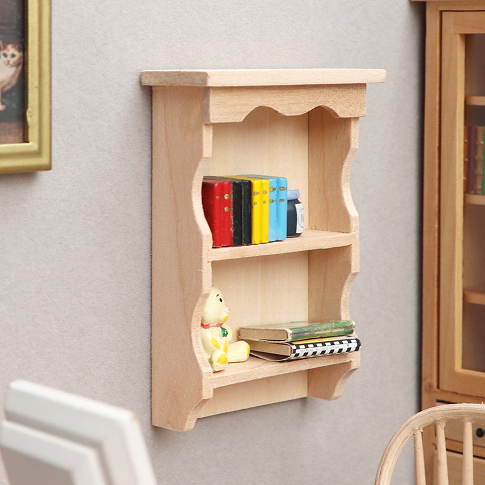 Hesroicy 112 Dollhouse Shelf Realistic Exquisite Wall Mounted