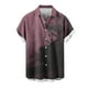 thumbnail image 4 of Mens Casual Manga Corta Botón Abajo Camisas Turndown Cuello Blusa de Impresión, Poliéster Ligero Top de la Moda para el Verano Al Aire Libre Y el Uso Diario, 4 of 6