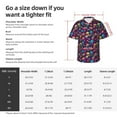 thumbnail image 3 of KLL Men's Hawaiian Shirt Short Sleeve Button Down Beach Shirts-rainbow color mushroom Skull, 3 of 5