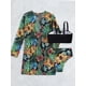 thumbnail image 5 of Traje de baño de 2 piezas para mujer, trajes de baño para mujer, traje de baño de tres piezas con estampado de cintura alta y abertura de malla para mujer, 5 of 7