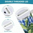 thumbnail image 3 of Yayeee 30oz Stainless Steel Tumbler with Straw and Handle Double-Wall Insulated Travel Water Bottle, Green Lemon Plaid, 3 of 8