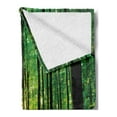thumbnail image 2 of Forest Soft Flannel Fleece Throw Blanket, Trees Forest Picture from Indoor Sun Rays as Background Wooden Floor Art Print, Cozy Plush for Indoor and Outdoor Use, 70" x 90", Green Brown, by Ambesonne, 2 of 5