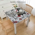 thumbnail image 2 of nygtbtfer Fitted Tablecloth Elastic Edged Table Cover,Farmhouse Rustic Sketch Wipeable Table Cloths for Kitchen Dining Party Fit up Tables,Vintage Monochrome Texture, 2 of 7