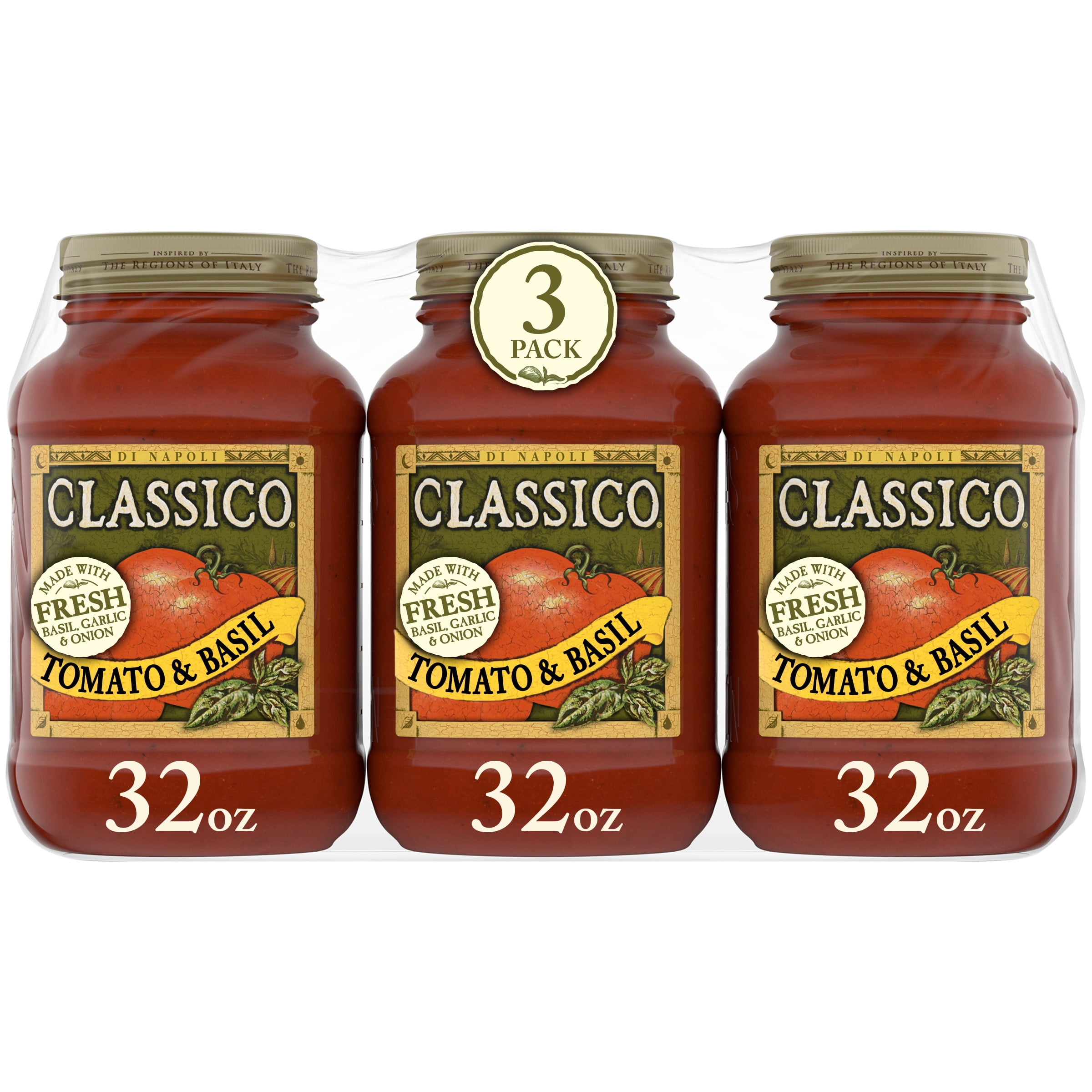 Classico Tomato Basil Pasta Sauce 3 Ct Pack 32 Oz Jars Walmart Com