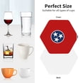 thumbnail image 6 of Tennessee Flag Leather Drinks Coasters Suitable for Various Cups Set of 6 Hexagon, 6 of 6