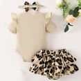 thumbnail image 2 of URMAGIC 3PCS Baby Girls Summer Outfit Romper Ruffles Tutu Shorts Headband Clothes, 2 of 8