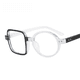 thumbnail image 3 of Gafas de fiesta divertidas con montura de bloque de color cuadrado distintiva, gafas planas de estilo hip hop y fashionista, 3 of 6