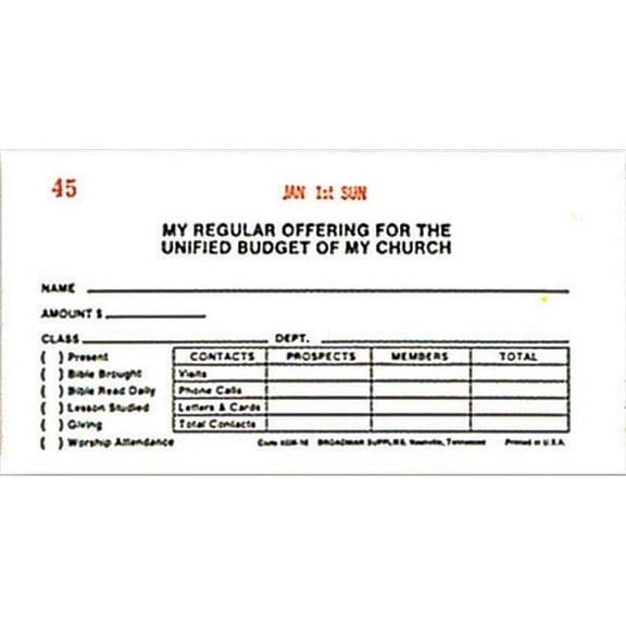 Offering envelope My Regular Offering Rev Bill