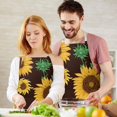 thumbnail image 3 of Brown Green Bud Sunflower Pattern Apron-Garden Aprons for Women with Pockets-Cotton Linen Waterproof Kitchen Cooking Gardening Aprons Adjustable for Kitchen,Cooking,BBQ and Salon 33x27 Inch, 3 of 7