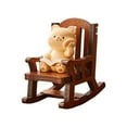 thumbnail image 3 of deevoka Rocking Chair Animal Figurine Cute Statue Cartoon Mini Desktop Ornament Small Sculpture for Micro Landscape Housewarming Gift Bear, 3 of 8