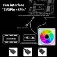thumbnail image 4 of Enfriador de CPU de 120 mm 5V 3Pin ARGB Sync Cooler Fan 12V 4 Pin PWM (Positivo negro), 4 of 9