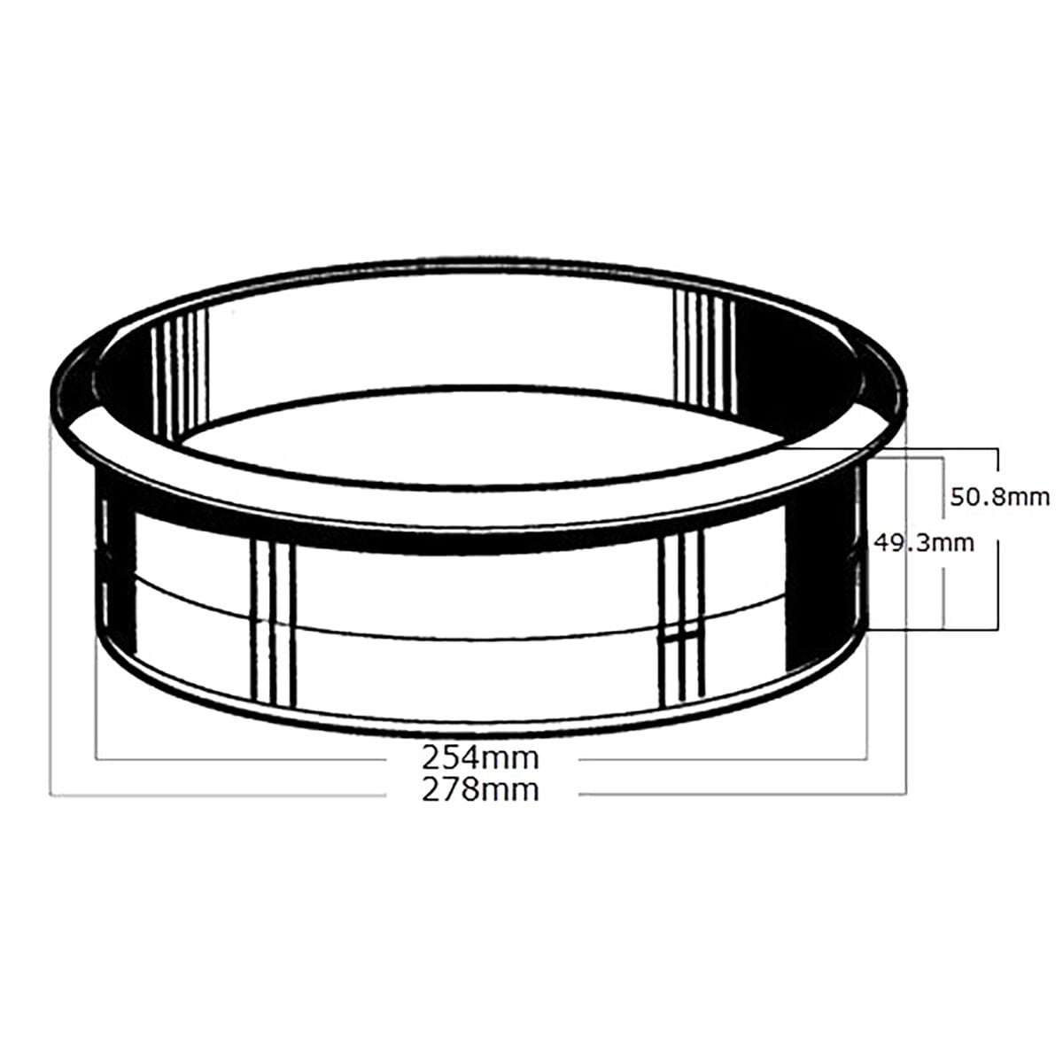 2 Pack Rok Trash Grommet 10" (254mm) x 2" (51mm) in Stainless Steel