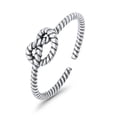 thumbnail image 3 of 5mm-Love Knot Toe Band Ring 925 Sterling Silver Thin Adjustable Stylish Rings for Women, 3 of 5