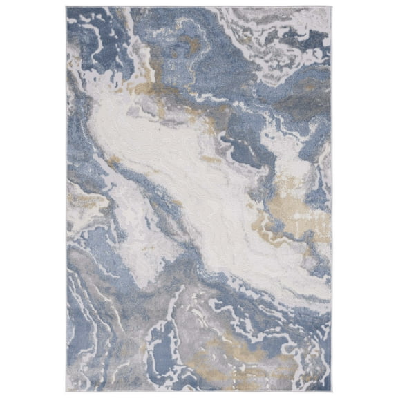 SAFAVIEH Palma George Abstract Area Rug, Beige/Light Blue, 5'5" x 7'7"