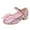 a-Pink104, variant on Girls Glitter Mary Jane Pumps With Flower Rhinestone Pearl Charm Scalloped Edge Soft Cushioned Insole Buckle Closure Sandals For Party Daily Wear Stylish Shoes