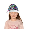 thumbnail image 5 of Honeii Colorful Tie Dye Stained Glass 2 Print Hat Santa Claus Hat For Xmas Party, Christmas Caps For Boys Girls Child,Christmas Beanie, 5 of 6