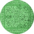 thumbnail image 1 of Ahgly Company Indoor Round Persian Emerald Green Traditional Area Rugs, 3' Round, 1 of 4