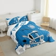 thumbnail image 3 of Manfei Football Sport Bedding Comforter Set,Rugby Helmet Twin Comforter Sets,Blue White Bedding Set For Boys Kids,Luxury Bedroom Decor Reversible,2-Piece, 3 of 8