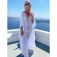 thumbnail image 2 of Edolyns White Kaftan Cover ups For Women Plus Size Caftan Dresses Bathing Suit Coverups Beach Robe, 2 of 9