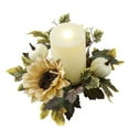 thumbnail image 7 of Fall Pumpkin and Sunflower Candle Rings Wreaths 10 Inch Center Small Wreaths for Pillar Candles Autumn Harvest Festival Tabletop Decor, 7 of 7