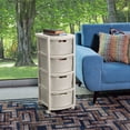 thumbnail image 1 of Cajonero Organizador Plástico 4 Cajones Comoda Rattan Taupe Rimax, 1 of 4